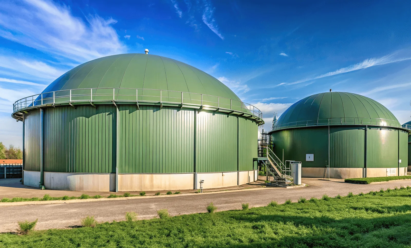 Editorial hero for “Agglomeration Biogas and CHP Platform”: infrastructure, people and the project’s core technical intervention, without implying that the project is complete.