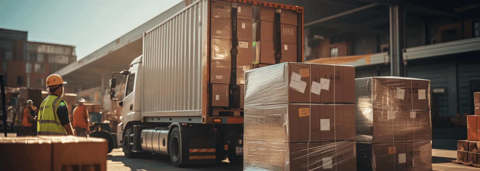 Editorial hero for “Temperature-Controlled Logistics Gateway”: infrastructure, people and the project’s core technical intervention, without implying that the project is complete.